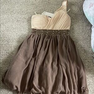 Elegant Cream and Brown dress size 8